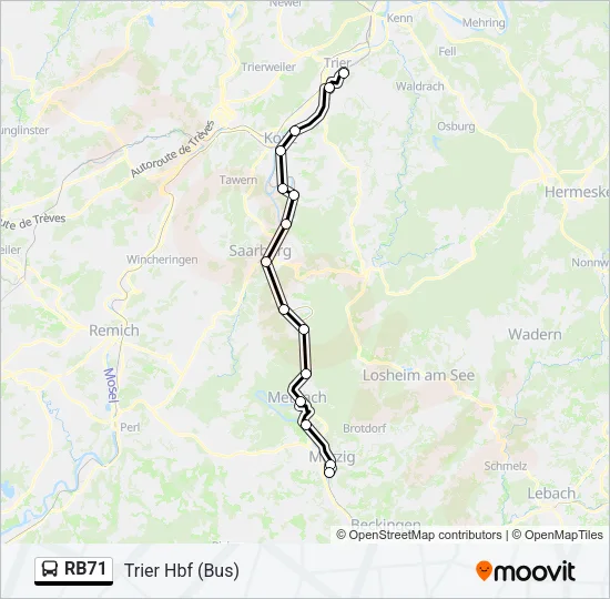 RB71 Bus Line Map