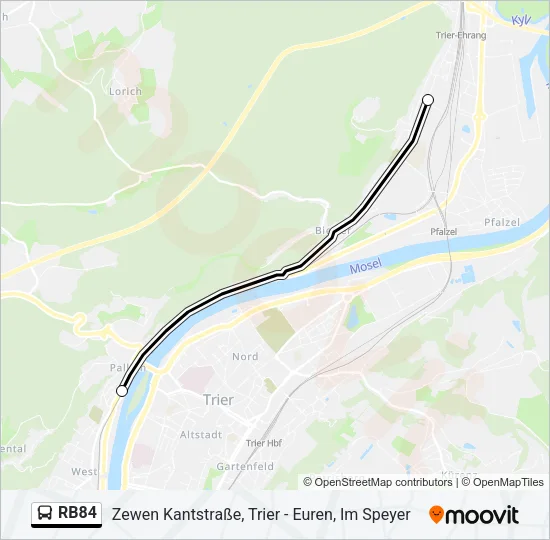RB84 Bus Line Map