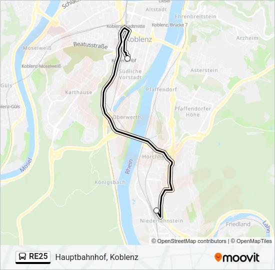 RE25 Bus Line Map