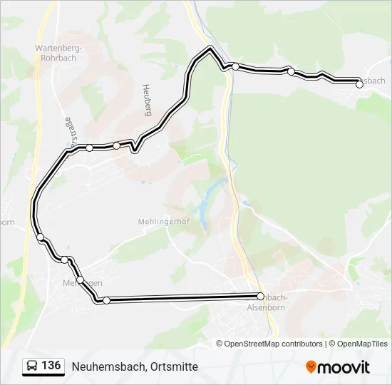 136 Bus Line Map