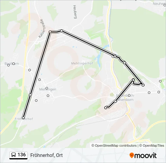 136 Bus Line Map