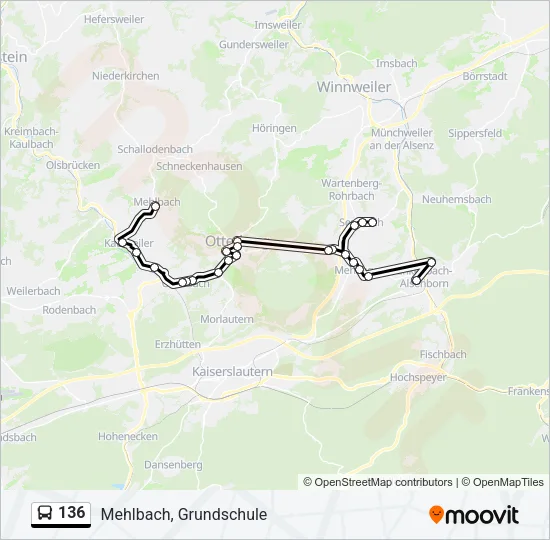 136 Bus Line Map