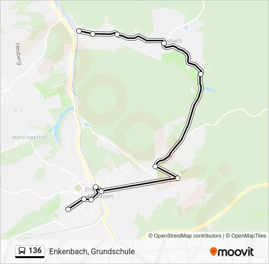 136 Bus Line Map