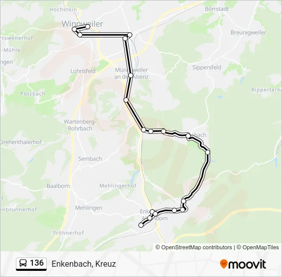 136 Bus Line Map