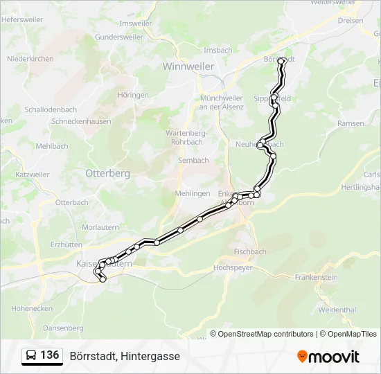 136 Bus Line Map