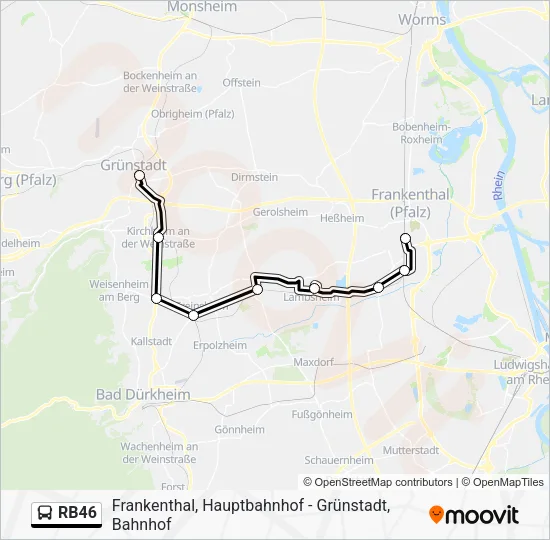 RB46 Bus Line Map