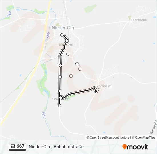 667 Bus Line Map