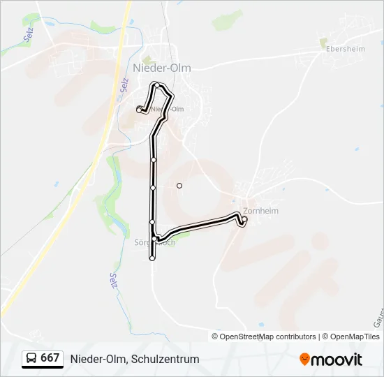 667 Bus Line Map