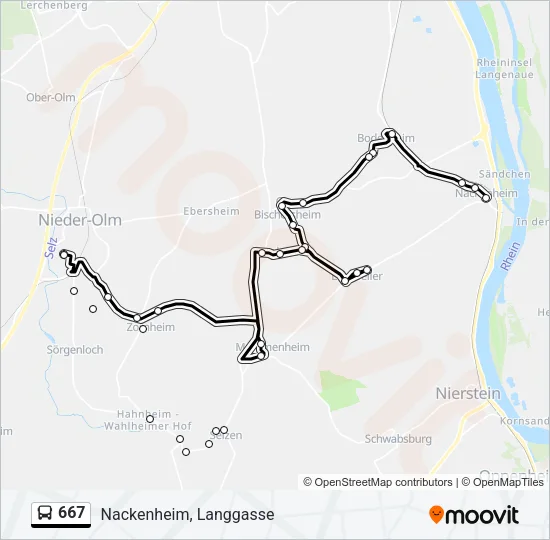 667 Bus Line Map