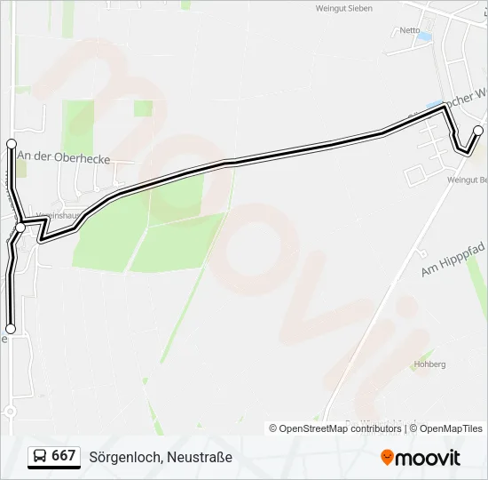 667 Bus Line Map