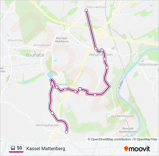 50 Bus Line Map