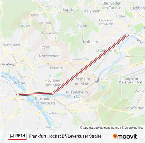 RE14 Bus Line Map