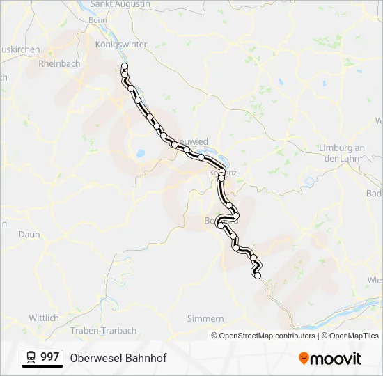 Поезд 997: карта маршрута