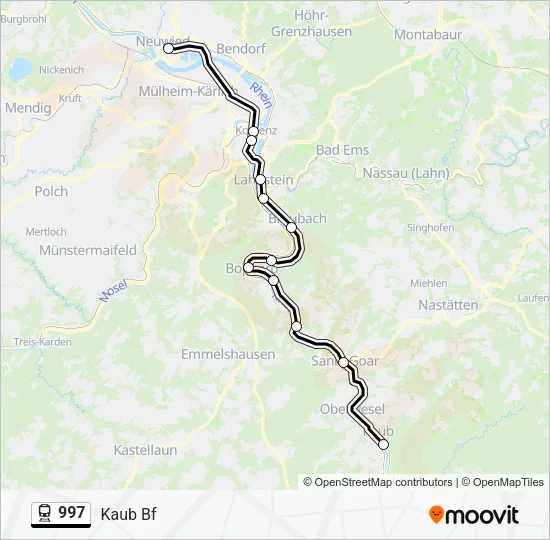 Поезд 997: карта маршрута
