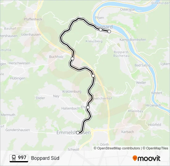Поезд 997: карта маршрута
