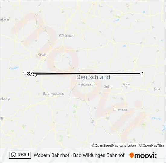 Buslinie RB39 Karte