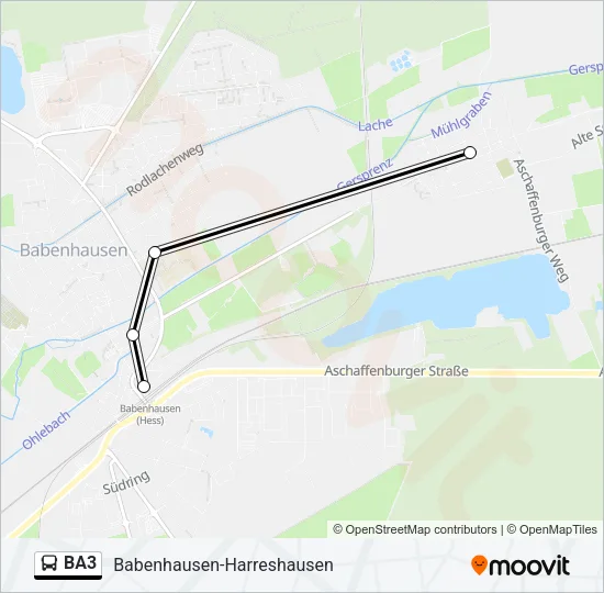 BA3 Bus Line Map