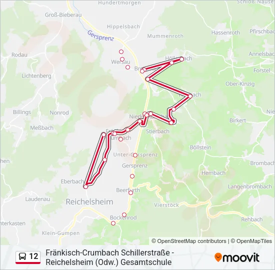 12 Bus Line Map