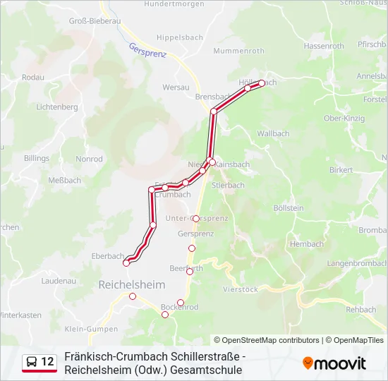12 Bus Line Map