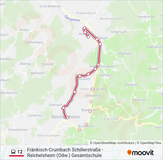 12 Bus Line Map