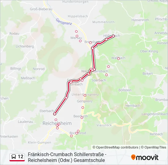 12 Bus Line Map