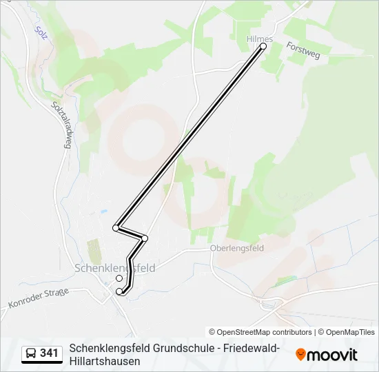 341 Bus Line Map