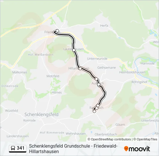 341 Bus Line Map
