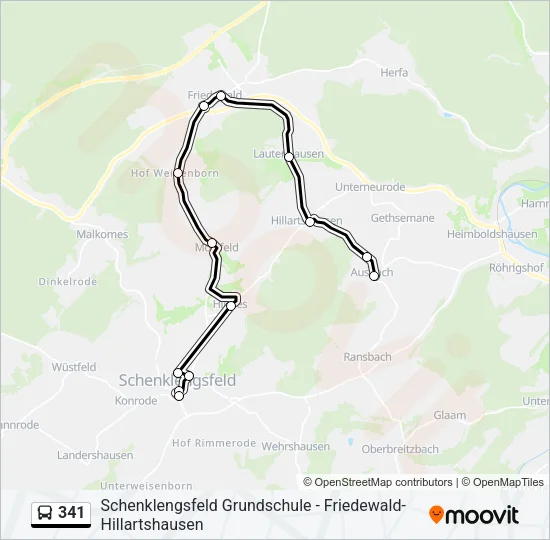 341 Bus Line Map