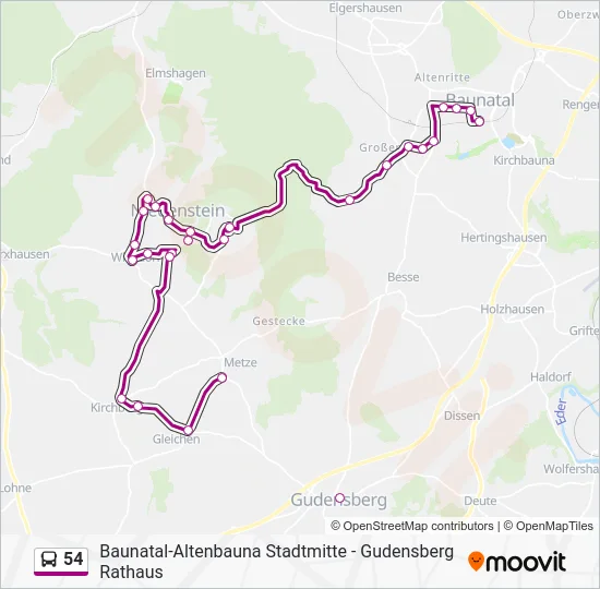 Автобус 54: карта маршрута