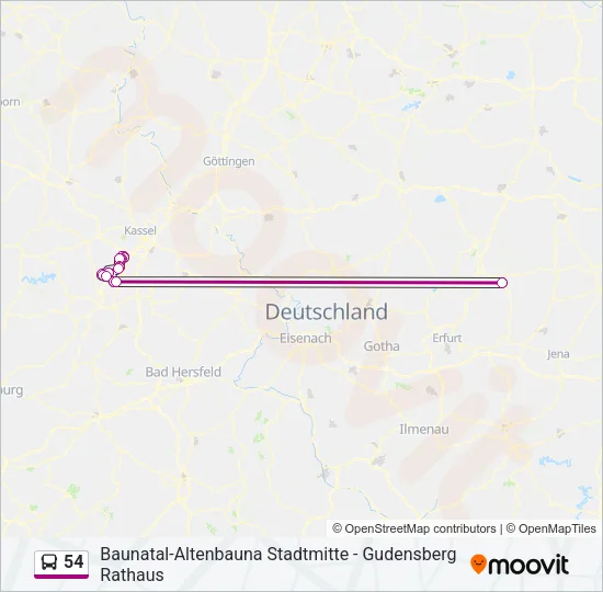 54 Bus Line Map