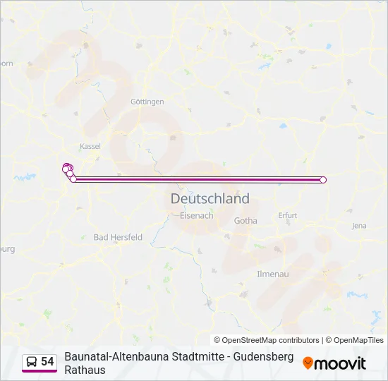 54 Bus Line Map