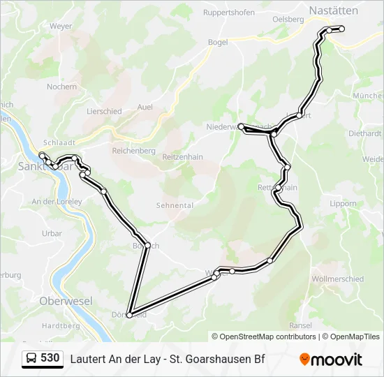 Автобус 530: карта маршрута