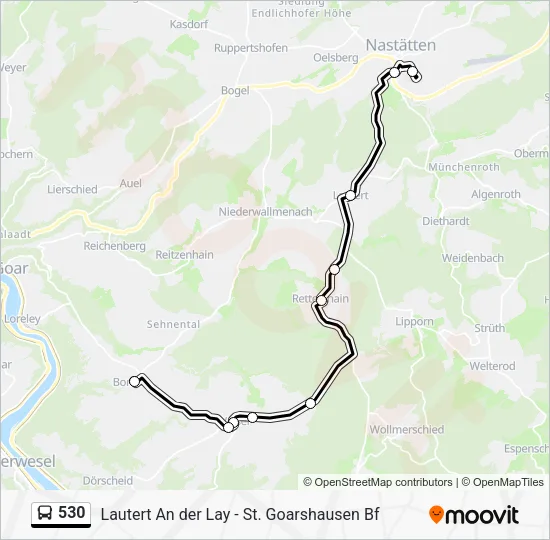 Автобус 530: карта маршрута