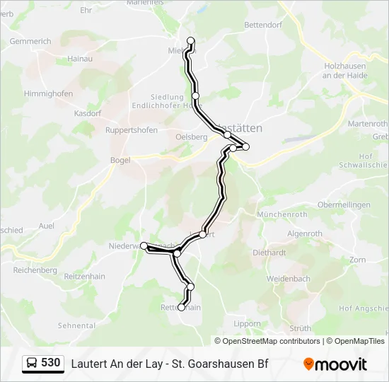 Автобус 530: карта маршрута