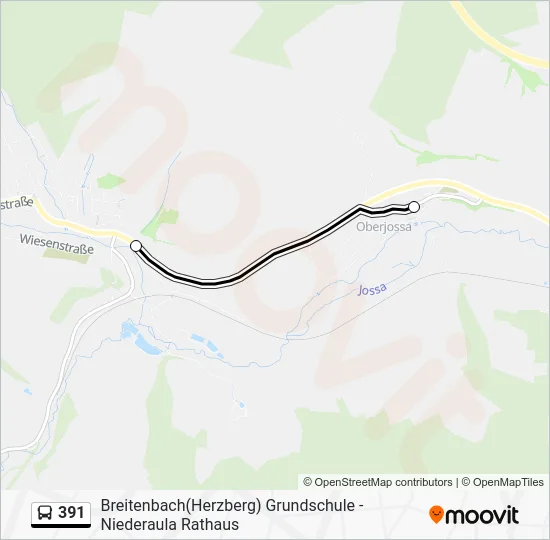 Автобус 391: карта маршрута