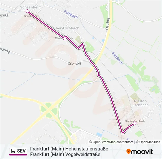 Buslinie SEV Karte