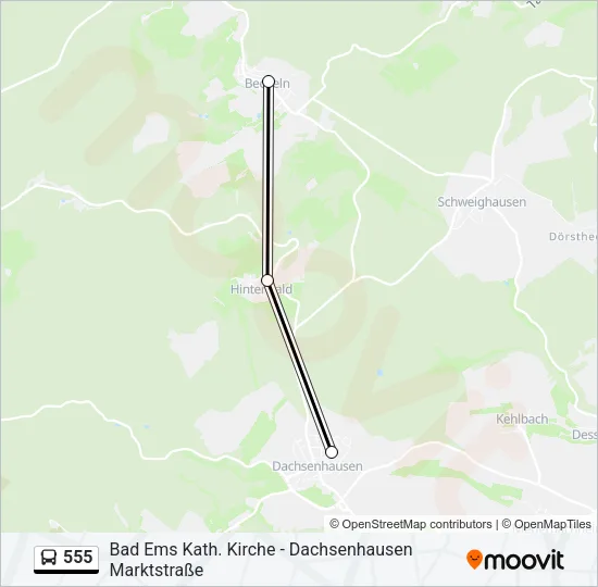 555 Bus Line Map