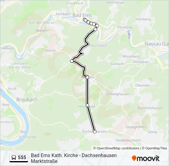 Buslinie 555 Karte