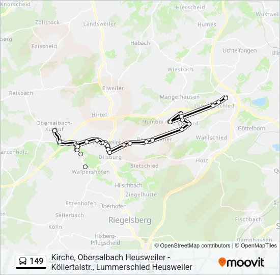 149 Bus Line Map