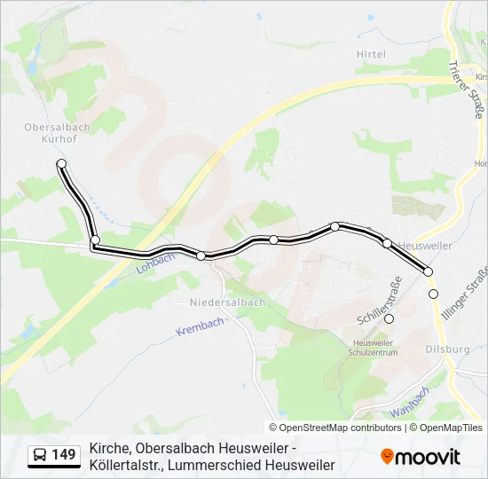 149 Bus Line Map