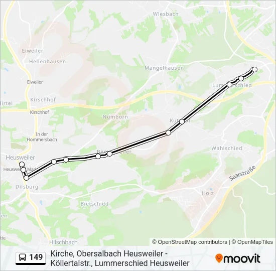 149 Bus Line Map