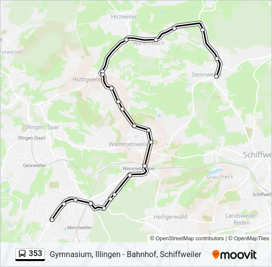 353 Bus Line Map