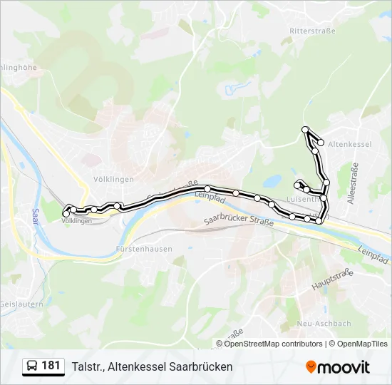 181 Bus Line Map