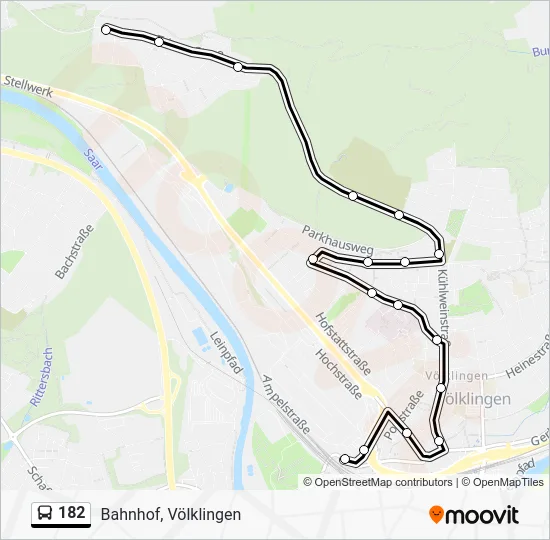 Автобус 182: карта маршрута