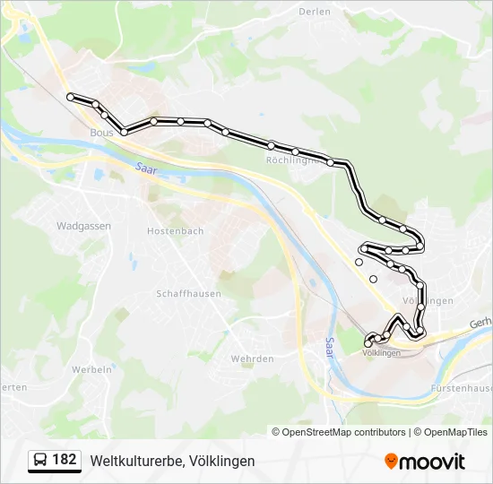 Автобус 182: карта маршрута