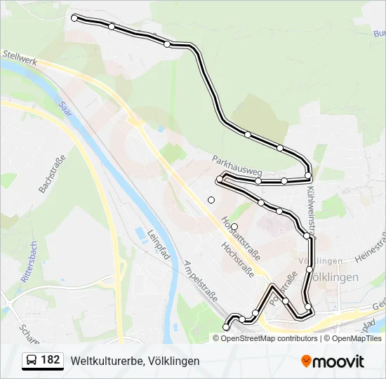 Buslinie 182 Karte