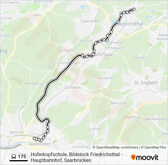 Автобус 175: карта маршрута