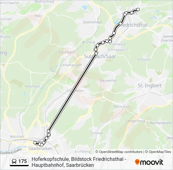 Автобус 175: карта маршрута