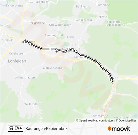 Автобус EV4: карта маршрута