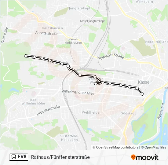 Автобус EV8: карта маршрута